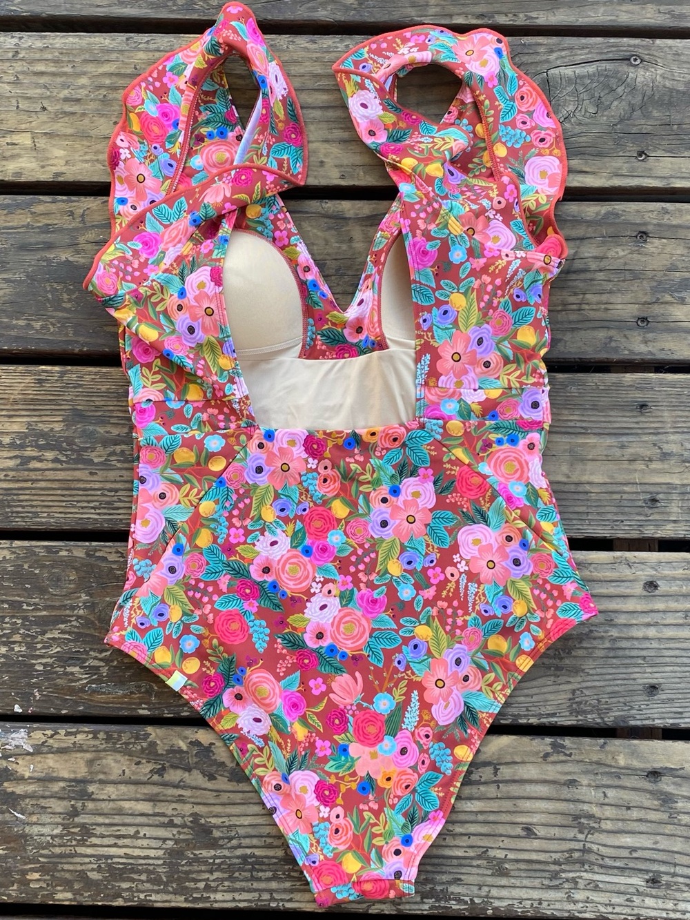 Summersalt backflip floral one piece swim suitn garden party rust - Picture 7 of 8